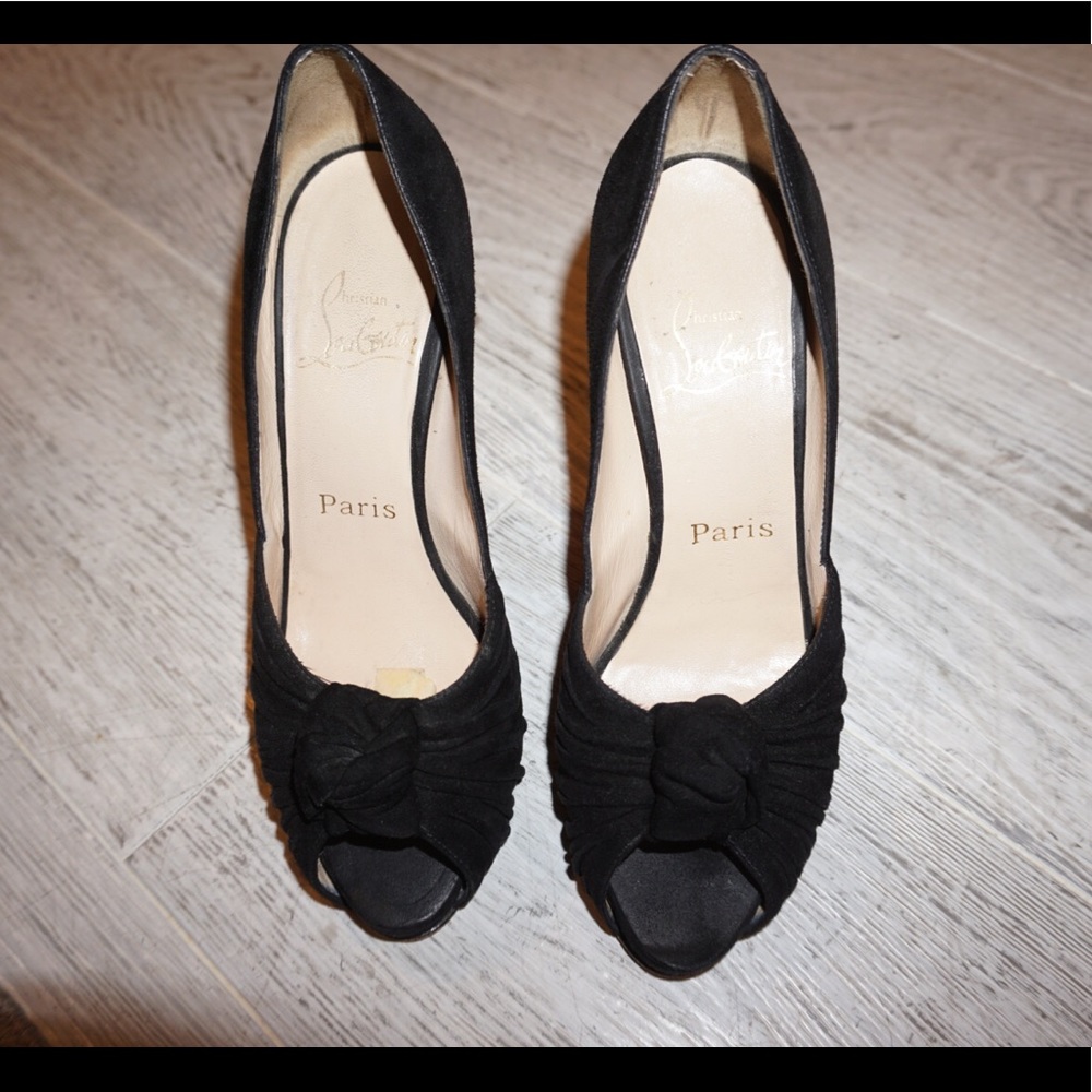 Size 36.5 Velvet Black Christian Louboutins